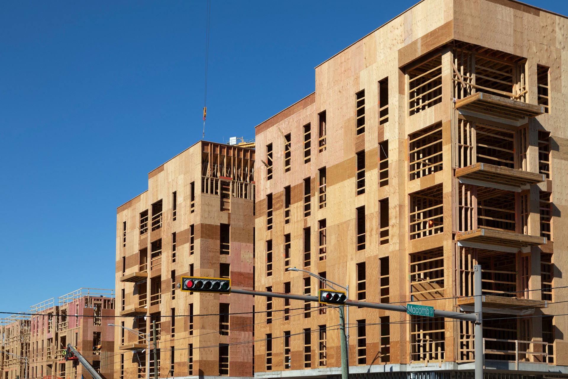 Wooden building under construction in Florida